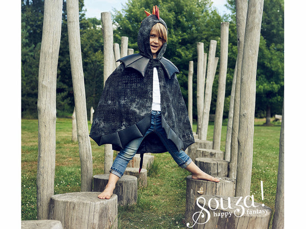 Mantello Vestito Halloween Nero Mantello Draghetto Vestito Di