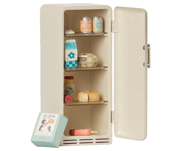 Frigorifero Vintage in metallo Accessori Casa delle Bambole