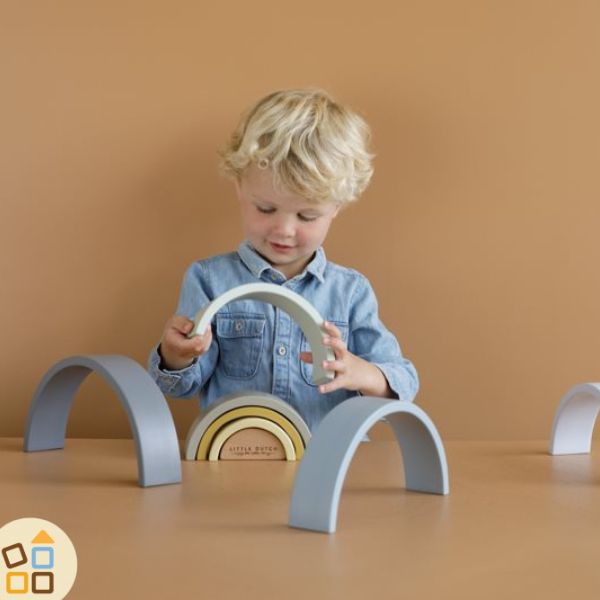 Arcobaleno impilabile Waldorf fatto a mano: set di giocattoli in legno Montessori - Italia Arcobaleno impilabile Waldorf fatto a mano: set di giocattoli in legno Montessori - Italia