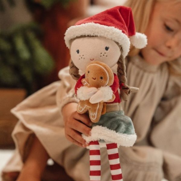 Bambola Morbida 35 cm, Rosa Christmas Doll