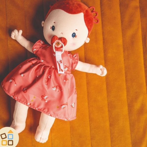 Bambola Morbida con Ciuccio Magnetico 36 cm, Rose
