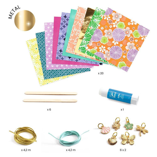 Perle di Carta Dorata - Kit Creativo per Braccialetti Fai da Te