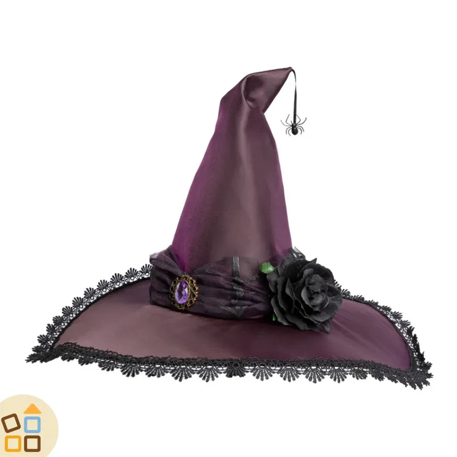 cappello-strega-viola-ragno-bambina-halloween-great-pretenders