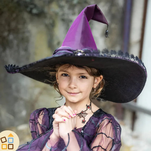 cappello-strega-viola-ragno-bambina-halloween-great-pretenders