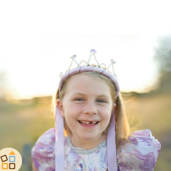 Corona di Perle e Nastri Viola - Costume di Carnevale Bambina – cgEdù -  Centro Gioco Educativo