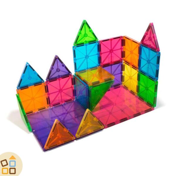 Magna-Tiles® Costruzioni Magnetiche, 32 pz Clear Colors (3-99