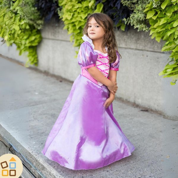 Costume Carnevale Bambina Rapunzel, Principessa Disney (5-6 anni