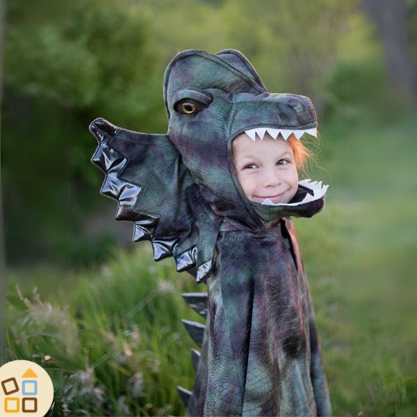 Costume Dilofosauro con Testa, Artigli e Coda (4-8 anni)