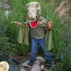 Costume Tirannosauro T-Rex Verde con Testa, Artigli e Coda
