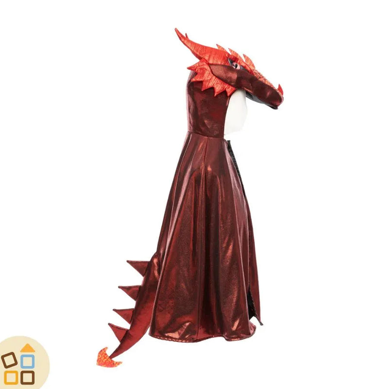 Costume Mantello Da Dinosauro Drago Per Bambino Con Maschera - Chiffon E Feltro, 3-6 Anni, Halloween - 3