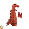 Costume Tirannosauro T-Rex Rosso con Testa, Artigli e Coda