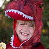 Costume Tirannosauro T-Rex Rosso con Testa, Artigli e Coda
