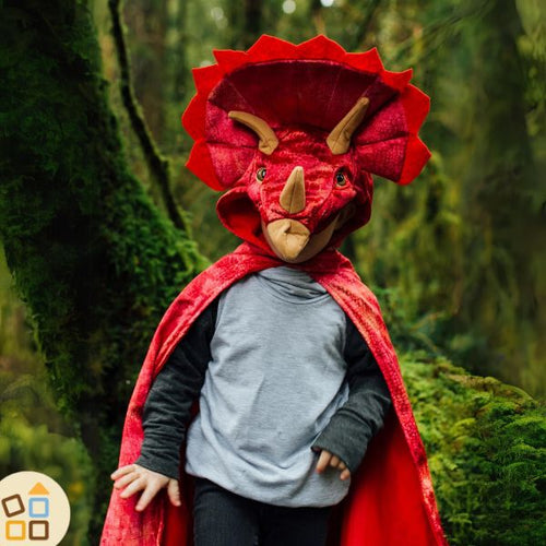 Costume Dinosauro Triceratopo Rosso