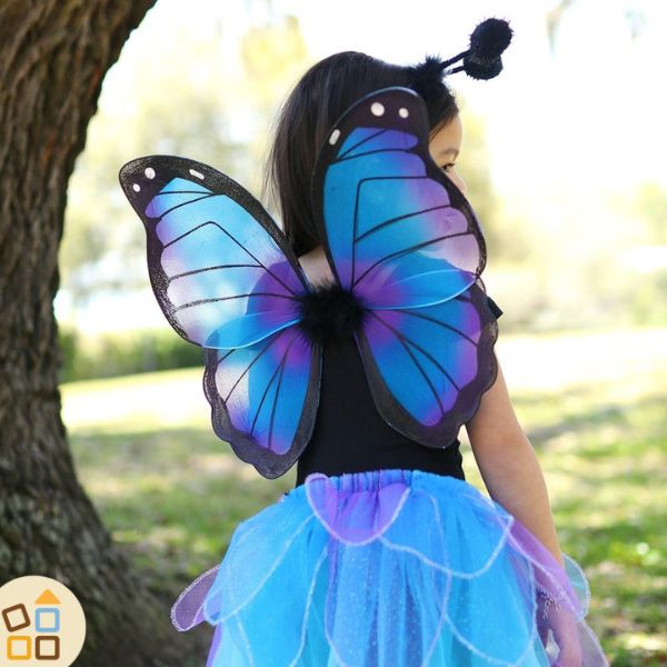 Costume Carnevale Bambina - Farfalla Blu con Ali (4-6 anni) – cgEdù -  Centro Gioco Educativo