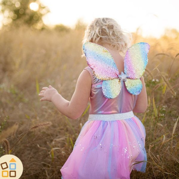 Costume Carnevale per Bambina Fata dell'Arcobaleno (4-6 anni