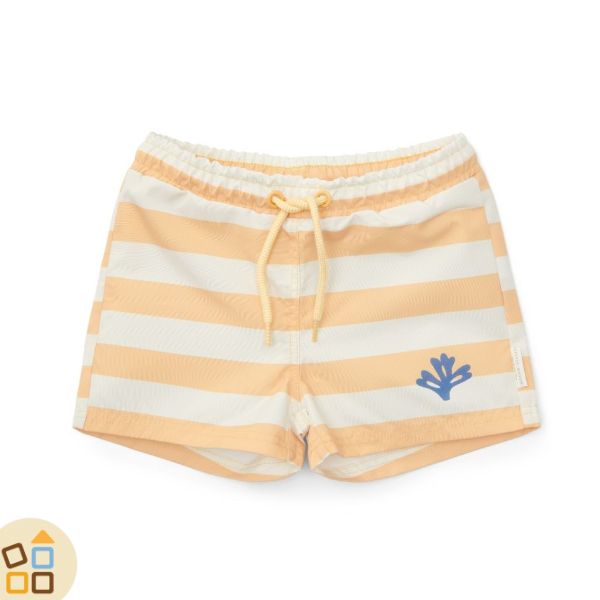 Costume Pantaloncino, Giallo a Righe Bianche - Main Image