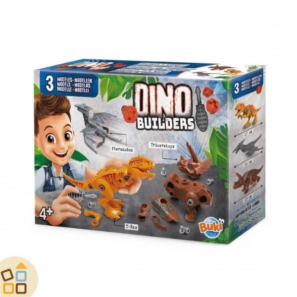 Coogam Dinosauri In Legno Da Costruire, 32 Pezzi, Set Gioco A Scatto Per Bambini 3-5 Anni, Regalo Creativo E Motorio