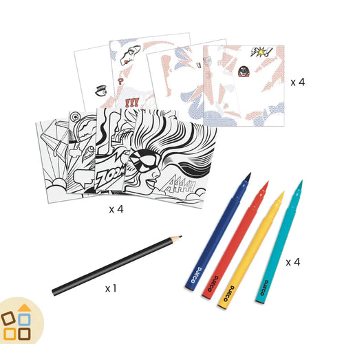 Colora con pennarelli e crea, inspired by Roy Lichtenstein