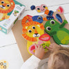 Inzebox Zanimals Djecogioco magnetico in legno certificato FSC, ideale per bambini dai 2 anni. 1 scatola in metallo e  pezzi in legno magnetici per creare diversi animali. Gioco anche da viaggio.
