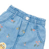 Pantaloncini Jeans in Cotone con Fiori