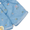 Pantaloncini Jeans in Cotone con Fiori