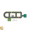 Circuito Crazy Motors Djeco, un puzzle con 26 pezzi modulabili in cartone certificato FSC per creare 3 piste di macchinine diverse