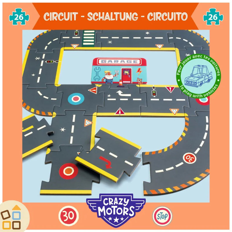 Pista Macchinine Con 4 Auto E 9 Sfide – Gioco Educativo Per Bambini 3-6 Anni, Con Pulsanti E Ostacoli, Regalo Perfetto