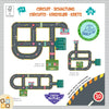 Circuito Crazy Motors Djeco, un puzzle con 26 pezzi modulabili in cartone certificato FSC per creare 3 piste di macchinine diverse
