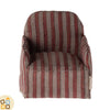 Poltrona in Stoffa Righe, Rosso
