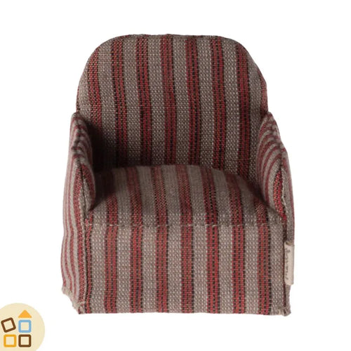Poltrona in Stoffa Righe, Rosso