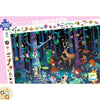 Scatola del puzzle Enchanted Forest da 100 pezzi con illustrazione notturna di foresta incantata