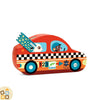 Puzzle per bambini The Racing Car 16 pezzi in scatola sagomata a forma di auto da corsa, gioco educativo in cartone FSC

