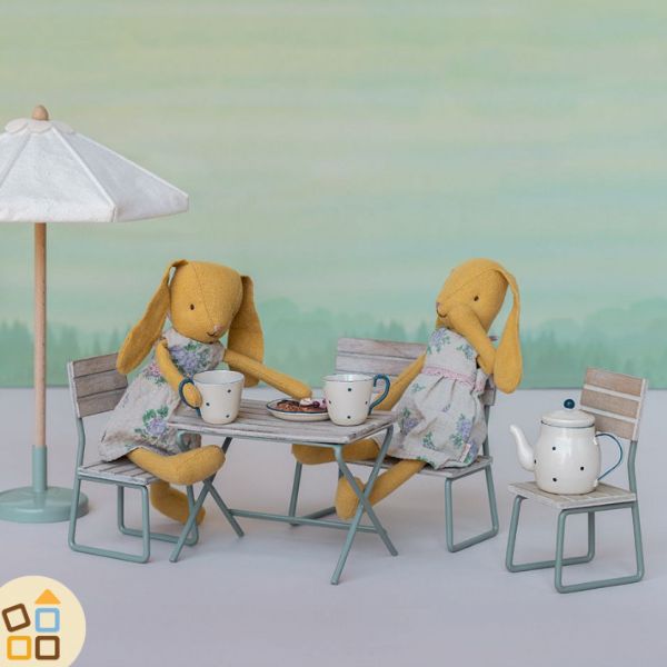 Tavolino con Sedie - Set da Giardino in Miniatura