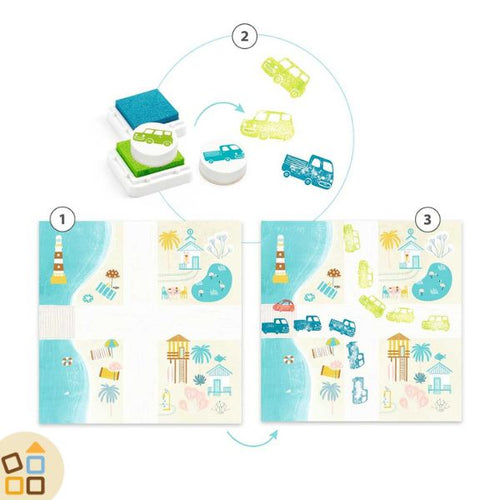 Timbri Colorati Veicoli, Mix & Match Junior