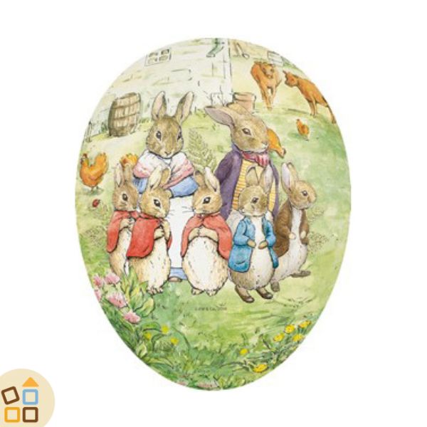 Uovo di Pasqua, Famiglia Conigli (18 cm)