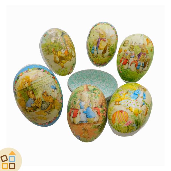 Uovo di Pasqua, Papà e Coniglietti (18 cm)