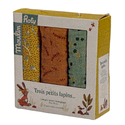 Mussole di Cotone per Neonato (set da 3) - I Tre Coniglietti