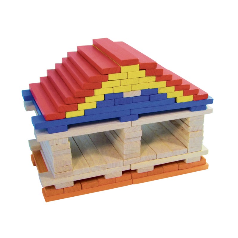 Batibloc Costruzioni - 100 pezzi colorati in legno