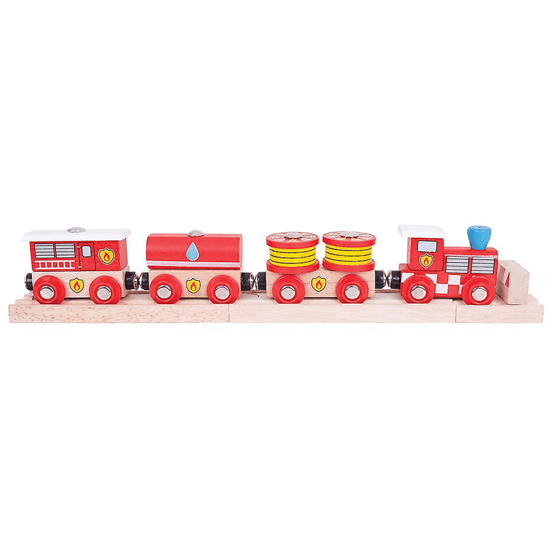 Treno in legno magnetico - Pompieri