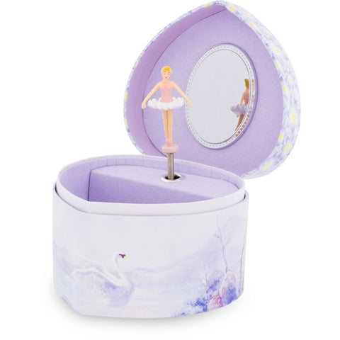 Portagioie Musicale Unicorno Rosa Con Carillon - Melodia Lago Dei Cigni, Specchio E Figura Danzante