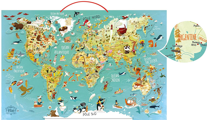 Mappa del Mondo in Legno Magnetica - per Bambini (+6 anni) – cgEdù