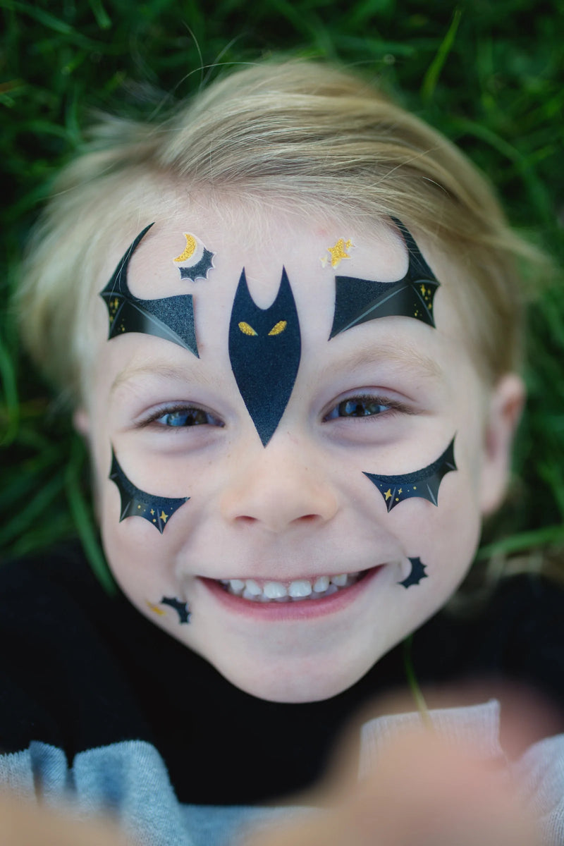 Tatuaggi Stickers Adesivi viso (Drago-Pipistrelli) - Halloween e Carnevale